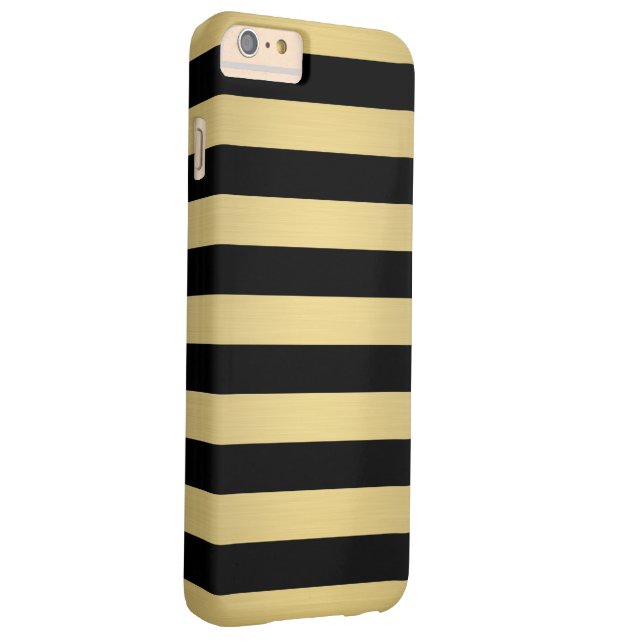 Elegant Gold Black Stripes Metallic Luxury Case-Mate iPhone Case (Back/Right)