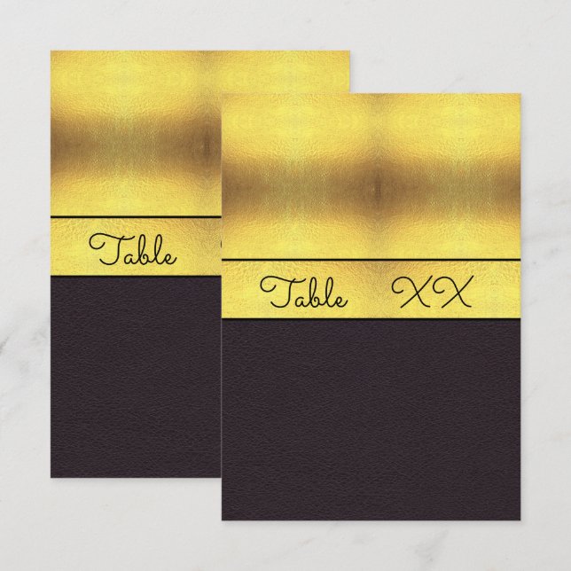 Elegant Gold & Black Table Number (Front/Back)