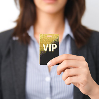 Elegant Gold Black VIP Badge ID Badge