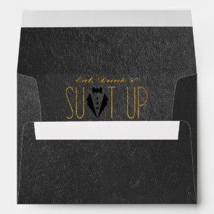 Elegant Gold & Black Wedding Envelope
