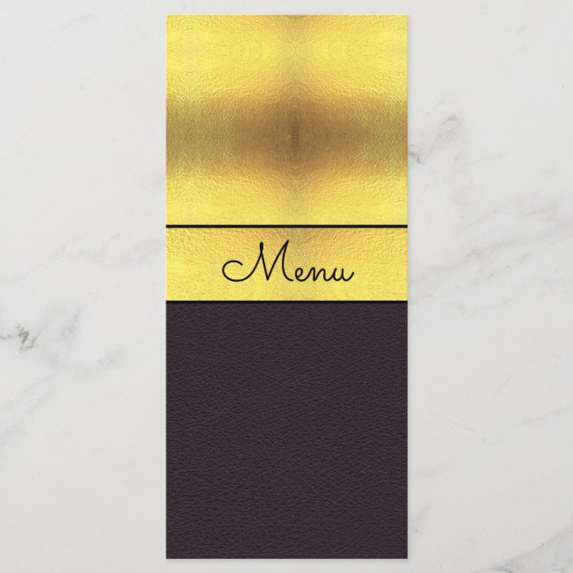 Elegant Gold & Black Wedding Menu (Front)