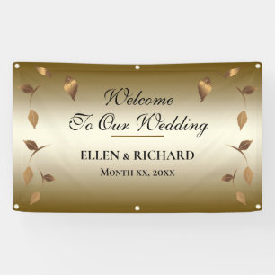 Elegant Gold, Black Wedding Reception  Banner