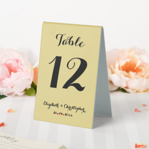 Elegant Gold Black Wedding Reception Table Number
