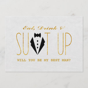 Elegant Gold & Black WILL YOU BE MY BEST MAN Invitation