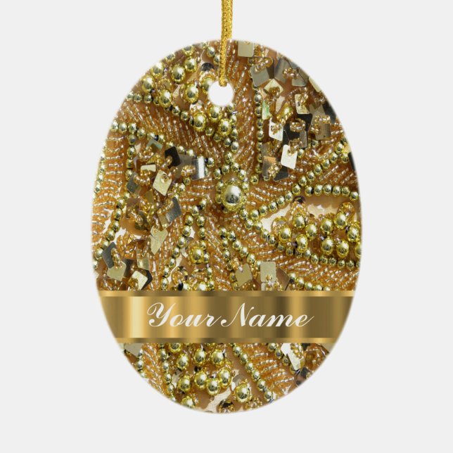Elegant gold bling ceramic tree decoration (Front)