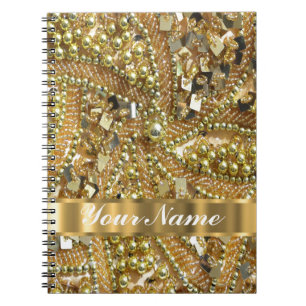 Elegant gold bling notebook