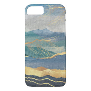 Elegant Gold Blue Landscape Art iPhone 8/7 Case