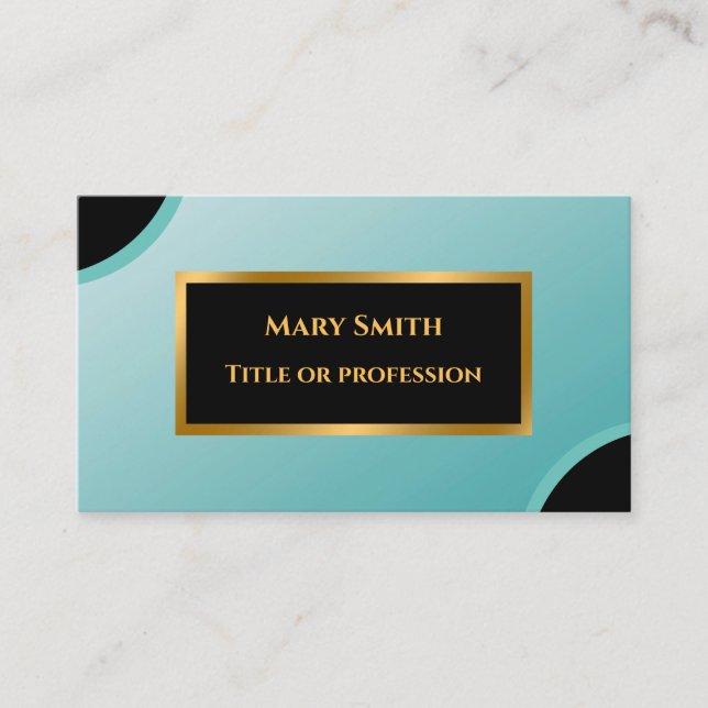 Elegant Gold Blue Sky Professional Business Card (Front)