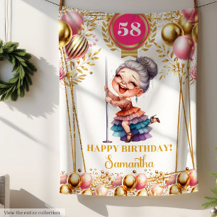 Elegant Gold Blush Funny Grandma Gift Blanket