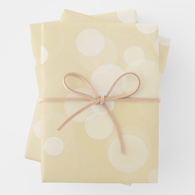 Elegant Gold Bokeh Pattern Wedding Wrapping Paper Sheet (In situ)