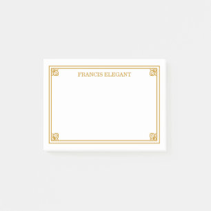 Elegant Gold Border Personalised Notes