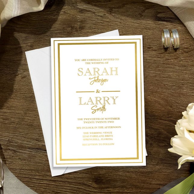 Elegant Gold border Traditional Wedding  (Creator Uploaded)