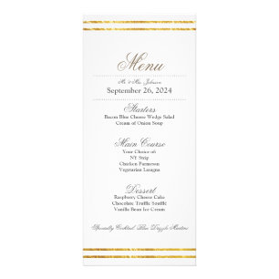 Elegant Gold Border Wedding Dinner Menu