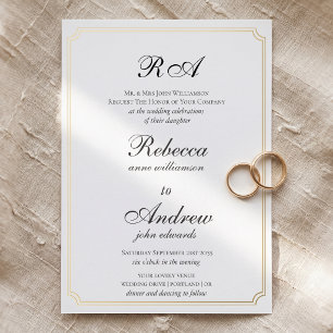 Elegant Gold Borders Classic monogram