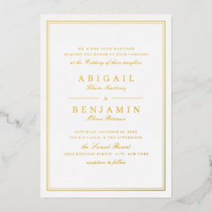 Elegant gold borders minimalist wedding