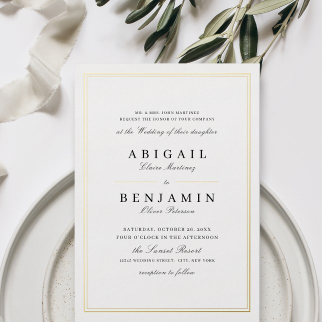 Elegant gold borders minimalist wedding (Creator Uploaded)