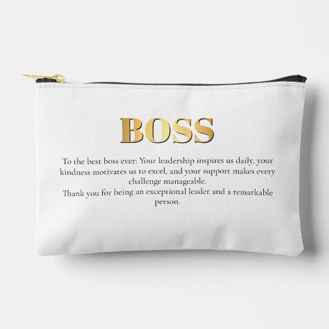 Elegant Gold boss Best Boss EVER Best  Accessory Pouch (Front)