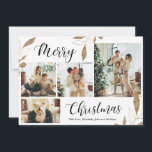 Elegant Gold Botanical 4 Photo Collage Christmas<br><div class="desc">Elegant, Modern Gold Botanical Leaves 4 Photo Collage Merry Christmas Holiday Card. This festive, mimimalist, whimsical four (4) photo holiday card template features a pretty photo collage, faux gold foil botanical leaves, winterberries and says Merry Christmas! The „Merry Christmas” greeting text is written in a beautiful hand lettered typography font...</div>