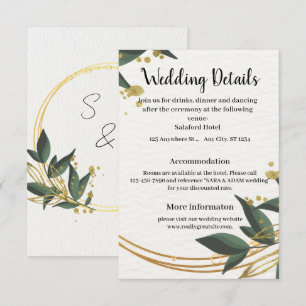 Elegant Gold Botanical Circle Enclosure Card
