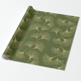 Elegant Gold Botanical Leaves Wrapping Paper
