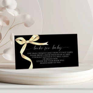 Elegant Gold Bow Book for Baby Enclosure Card