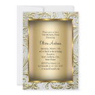 Elegant Gold Bow Floral Swirl 70th Birthday Party