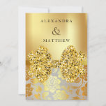 Elegant Gold Bow Golden Leaf Wedding Invitation<br><div class="desc">Elegant Gold Bow Golden Leaf Wedding Invitation
Elegant Gold Bow Golden Leaf Wedding Invitation Elegant Gold Swirl Design</div>