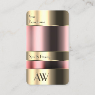 Elegant Gold Box with Glass Optics and Monogram Business Card