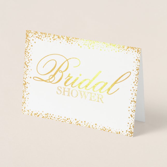 Elegant gold bridal shower invitation (Front)