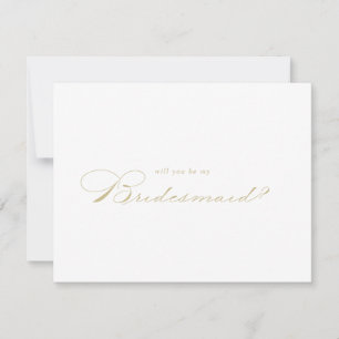 Elegant Gold Bridesmaid Proposal Note Card