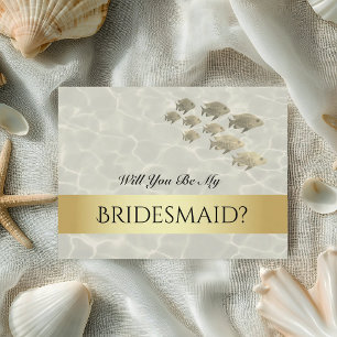 Elegant Gold Bridesmaid Proposal Postcard