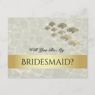 Elegant Gold Bridesmaid Proposal Postcard