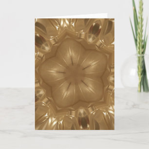 Elegant Gold Brown Christmas Kaleidoscope Star Holiday Card