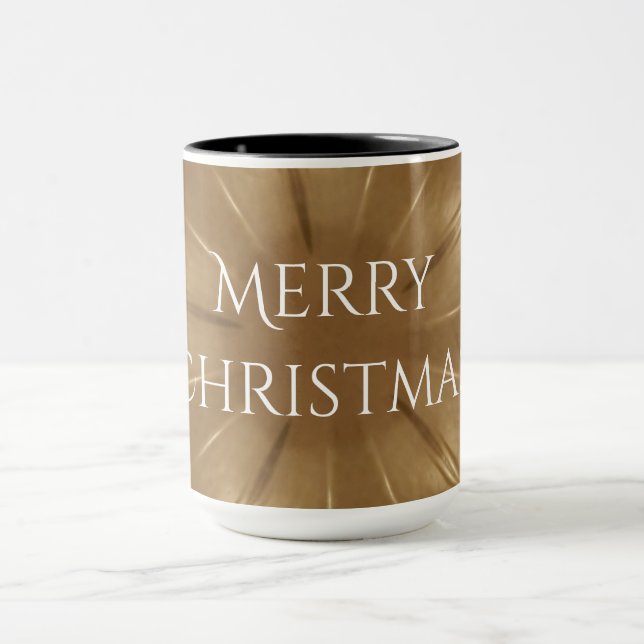 Elegant Gold Brown Christmas Kaleidoscope Star Mug (Center)