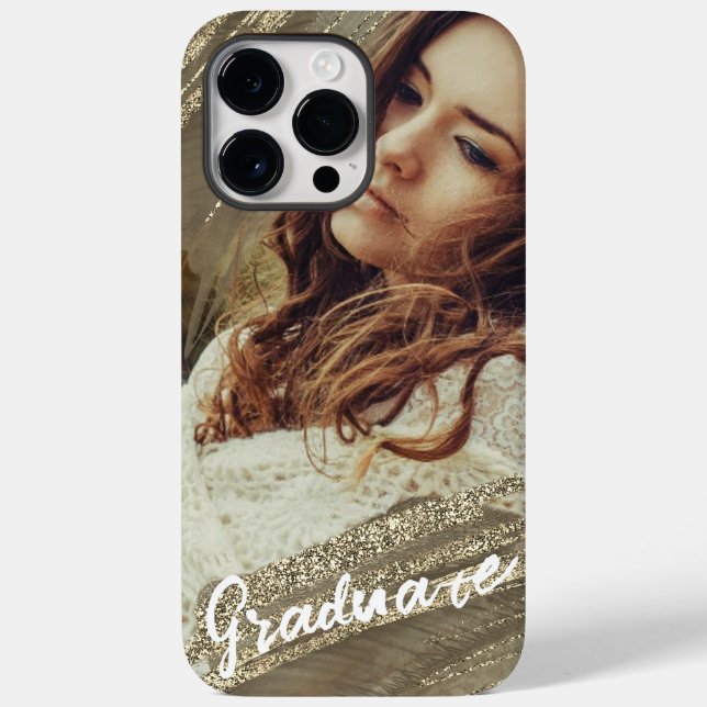 Elegant Gold Brown Green For Graduate Photo Case-Mate iPhone Case (Back)