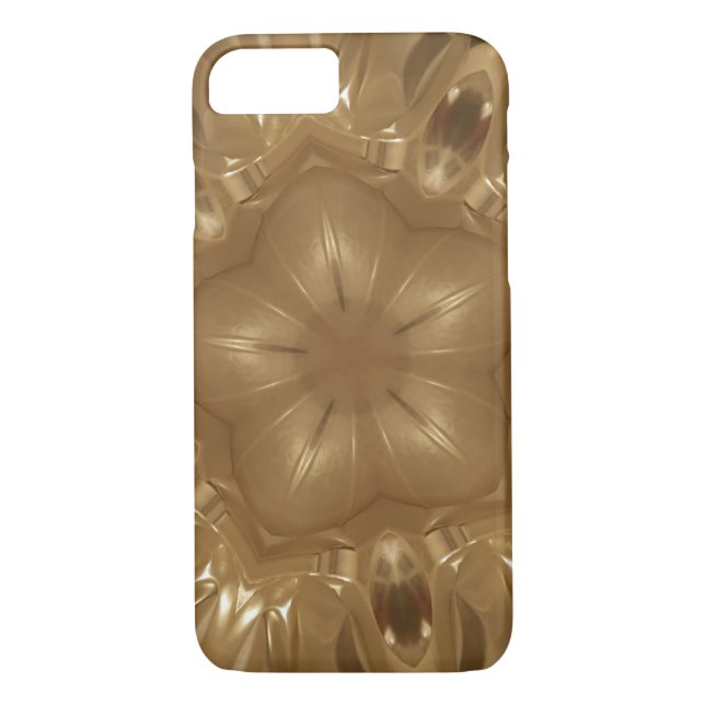 Elegant Gold Brown Kaleidoscope Star Design Case-Mate iPhone Case (Back)