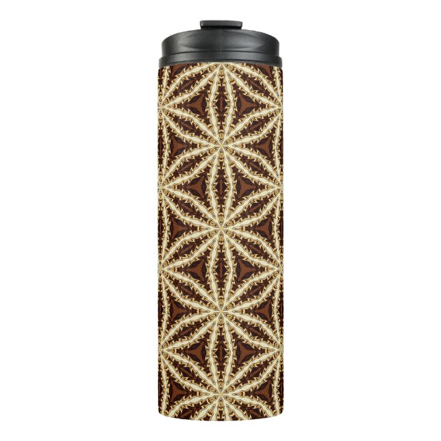 Elegant Gold & Brown Star Anise  Thermal Tumbler (Front)