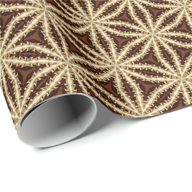 Elegant Gold & Brown Star Anise  Wrapping Paper (Roll Corner)