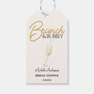 Elegant Gold Brunch & Bubbly Bridal Shower  Gift Tags