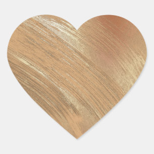 Elegant Gold Brush Strokes  Heart Sticker