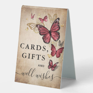 Elegant Gold Burgundy Butterfly Cards and Gifts