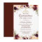 Elegant Gold Burgundy Floral Quinceanera