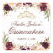 Elegant Gold Burgundy Floral Quinceanera Sticker