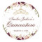 Elegant Gold Burgundy Floral Quinceanera Sticker