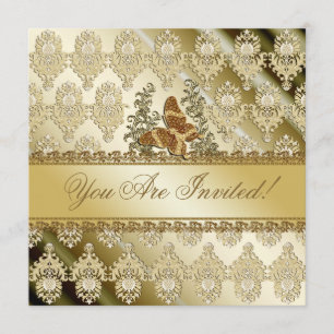 Elegant gold butterfly any occasion invitation