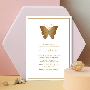 Elegant Gold Butterfly Bridal Shower Invite