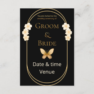 Elegant Gold Butterfly Wedding Invitation