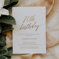 Elegant Gold Calligraphy 70th Birthday