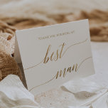 Elegant Gold Calligraphy Best Man Thank You Card<br><div class="desc">This elegant gold calligraphy best man thank you card is perfect for a simple wedding. The neutral design features a minimalist card decorated with romantic and whimsical faux gold foil typography. Please Note: This design does not feature real gold foil. It is a high quality graphic made to look like...</div>