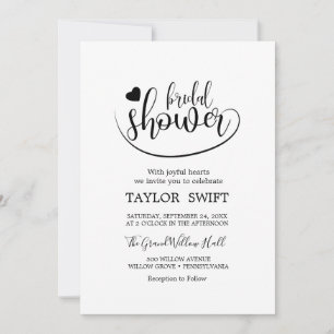 Elegant Gold Calligraphy Bridal Shower Invitation